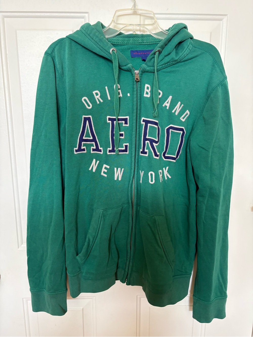 Aeropostale Teal Green Pullover Hoodie with Logo Tag
